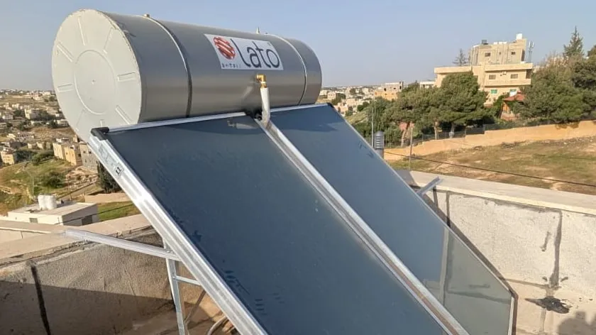 Lato solar water heater installed on a rooftop in Jordan
