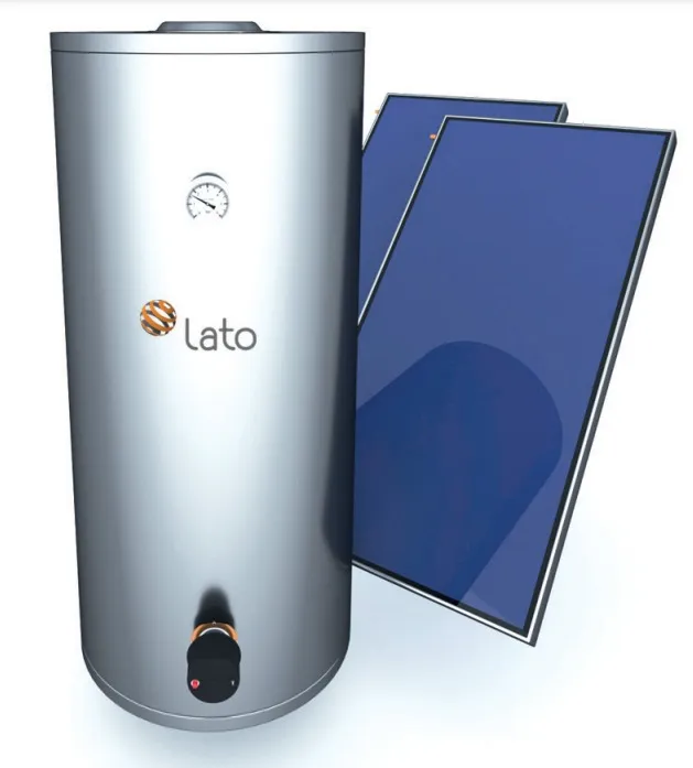 Lato solar collectors mounted on rooftop frame